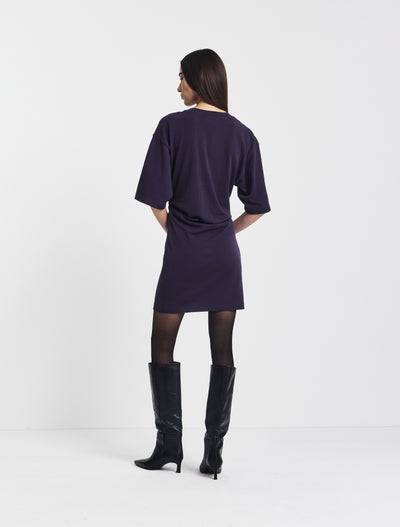 Raya T-Shirt Dress in Aubergine