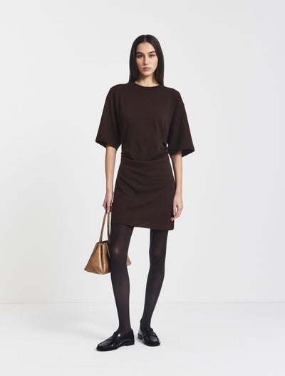 Raya T-Shirt Dress in Bitter Chocolate