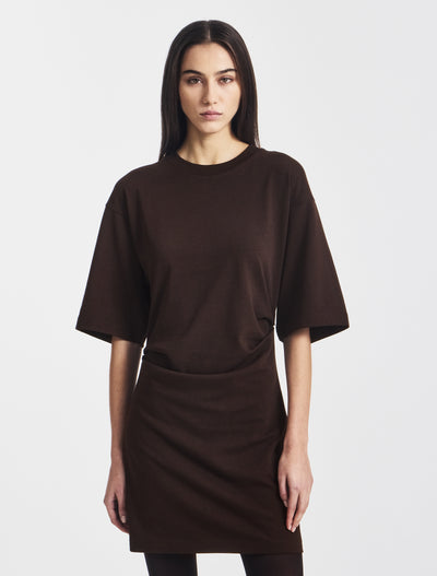 Raya T-Shirt Dress in Bitter Chocolate