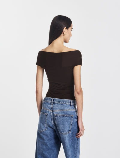 Laila Twist Front Top in Bitter Chocolate