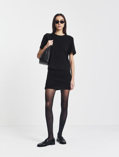 Raya Rouch Mini Skirt in Black