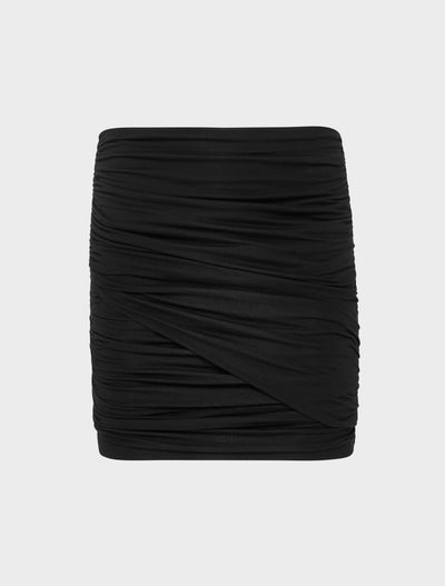 Raya Rouch Mini Skirt in Black