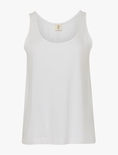 Lightweight Cotton loose Tank in White