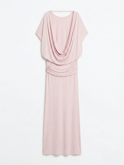 Ramona Blouson Maxi Dress With Full Hem in Dusk Pink