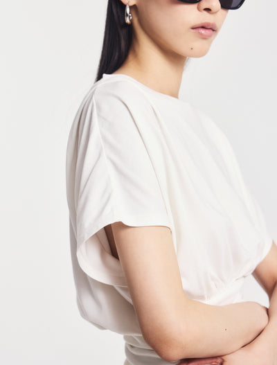 Wren Rouch Hem Tee in Chalk