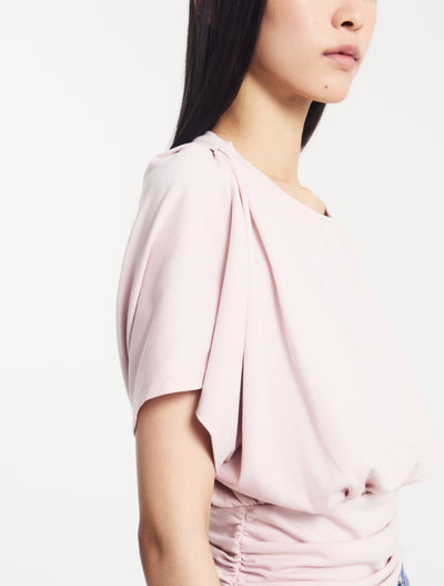 Wren Rouch Hem Tee in Dusk Pink