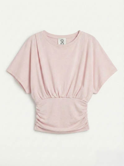 Wren Rouch Hem Tee in Dusk Pink