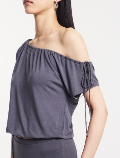 Marlowe Draw Cord Tee in Magnet