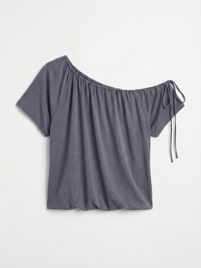 Marlowe Draw Cord Tee in Magnet