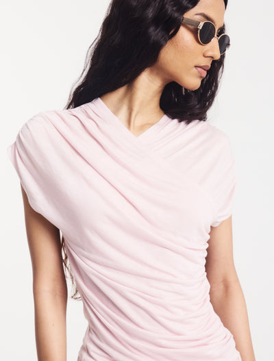Indie Wrap Top in Dusk Pink