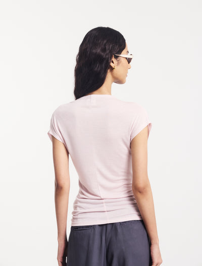 Indie Off Shoulder Wrap Top in Dusk Pink