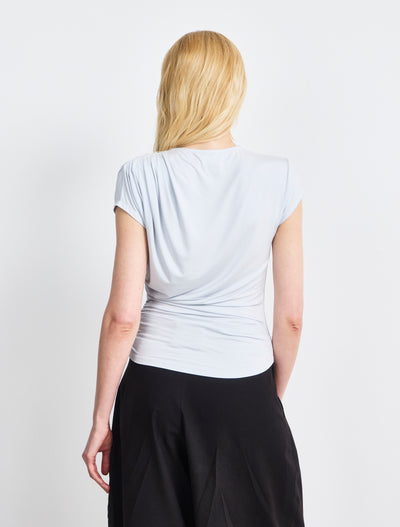 Jamie Drape Top In Icy Blue