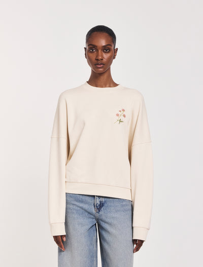 Earth Day Sweatshirt in Cream