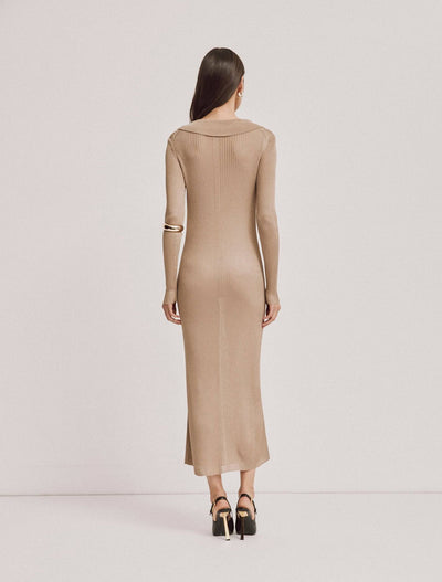 Kea Dress in Taupe, back view
