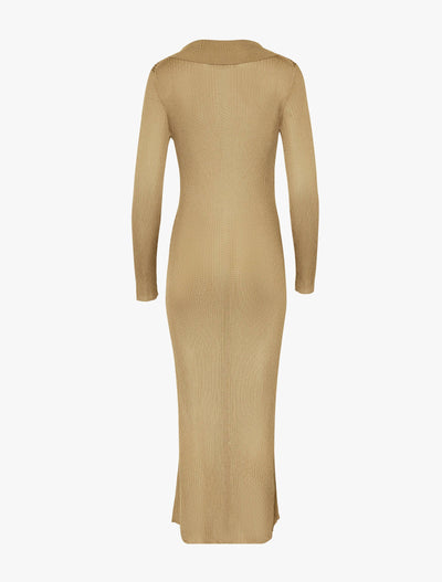 Kea Dress in Taupe, product-only back view