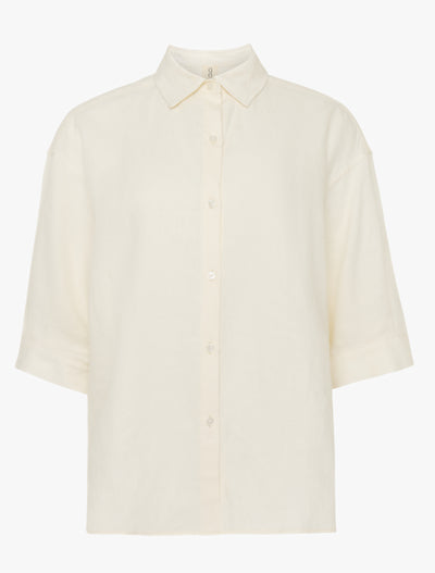 Lindsay Linen Shirt In Off White