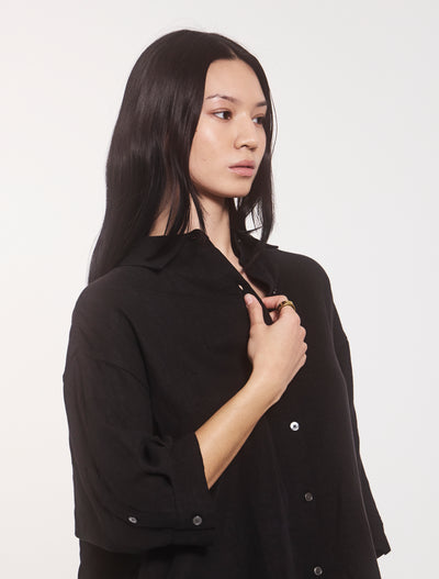 Lindsay Linen Shirt In Black