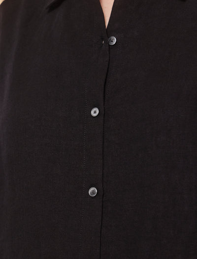 Lindsay Linen Shirt In Black