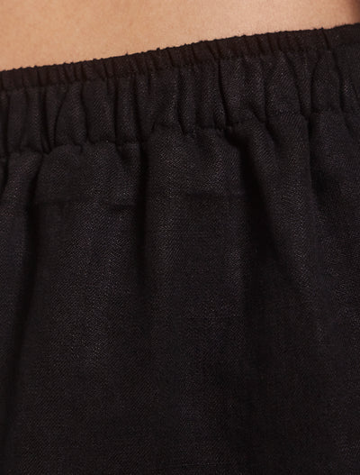Louella Linen Shorts In Black