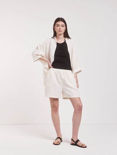Louella Linen Shorts In Off White