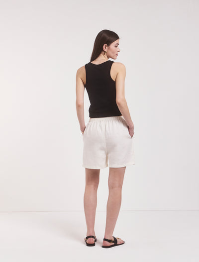 Louella Linen Shorts In Off White