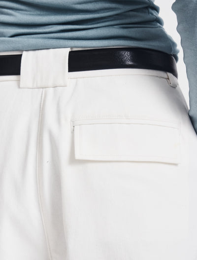 Organic Cotton Denim Trousers in Off White
