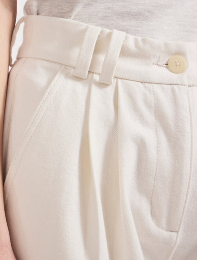 Organic Cotton Denim Trousers in Off White