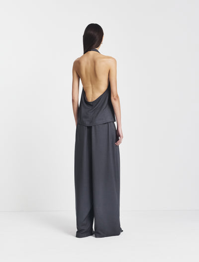 Evie Wide Leg Trouser in Magnet