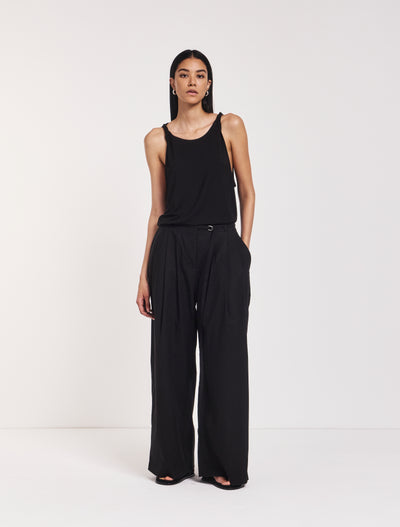 Evie Wide Leg Trouser in Black