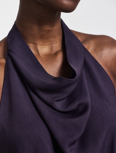 Kayla Halterneck Top in Aubergine