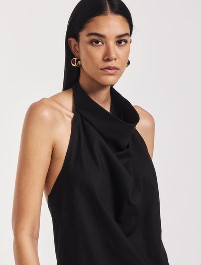 Avery Scarf Top in Black