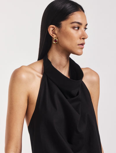 Avery Scarf Top in Black