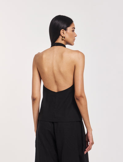 Avery Scarf Top in Black