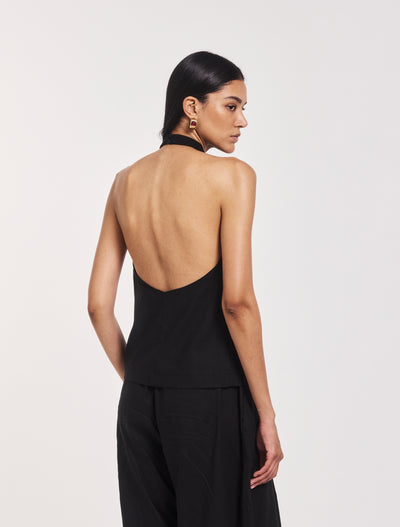 Avery Scarf Top in Black