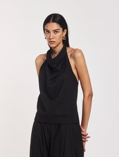 Avery Scarf Top in Black
