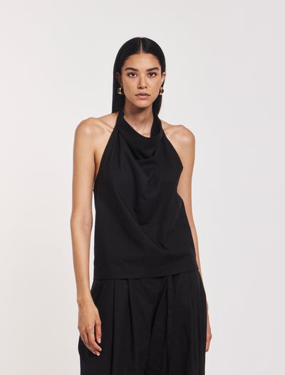 Avery Scarf Top in Black