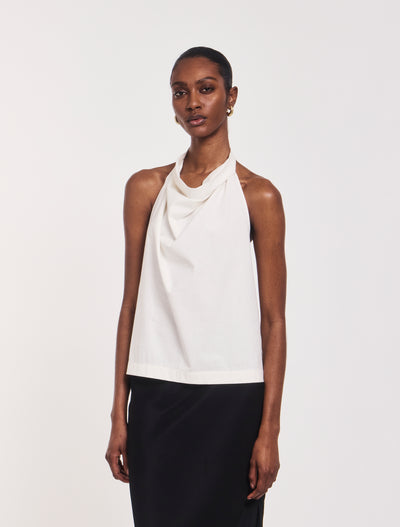 Avery Scarf Top in Off White