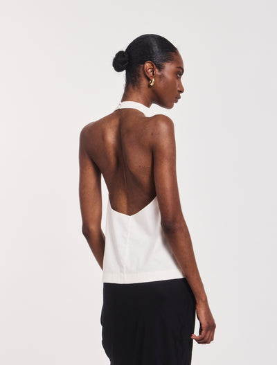 Avery Scarf Top in Off White