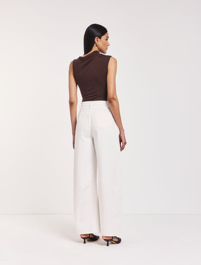 Sofia Barrel Leg Jean in Chalk