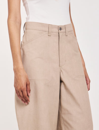 Mila Barrel Leg Cargo in Taupe