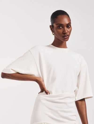 Raya T-Shirt Dress In Off White