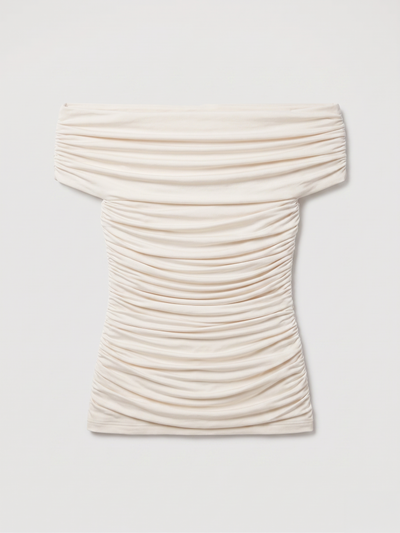 Noho Micromodal Ruched Top in Off White