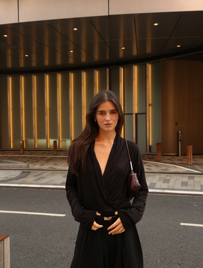 Calix Draped Top In Black