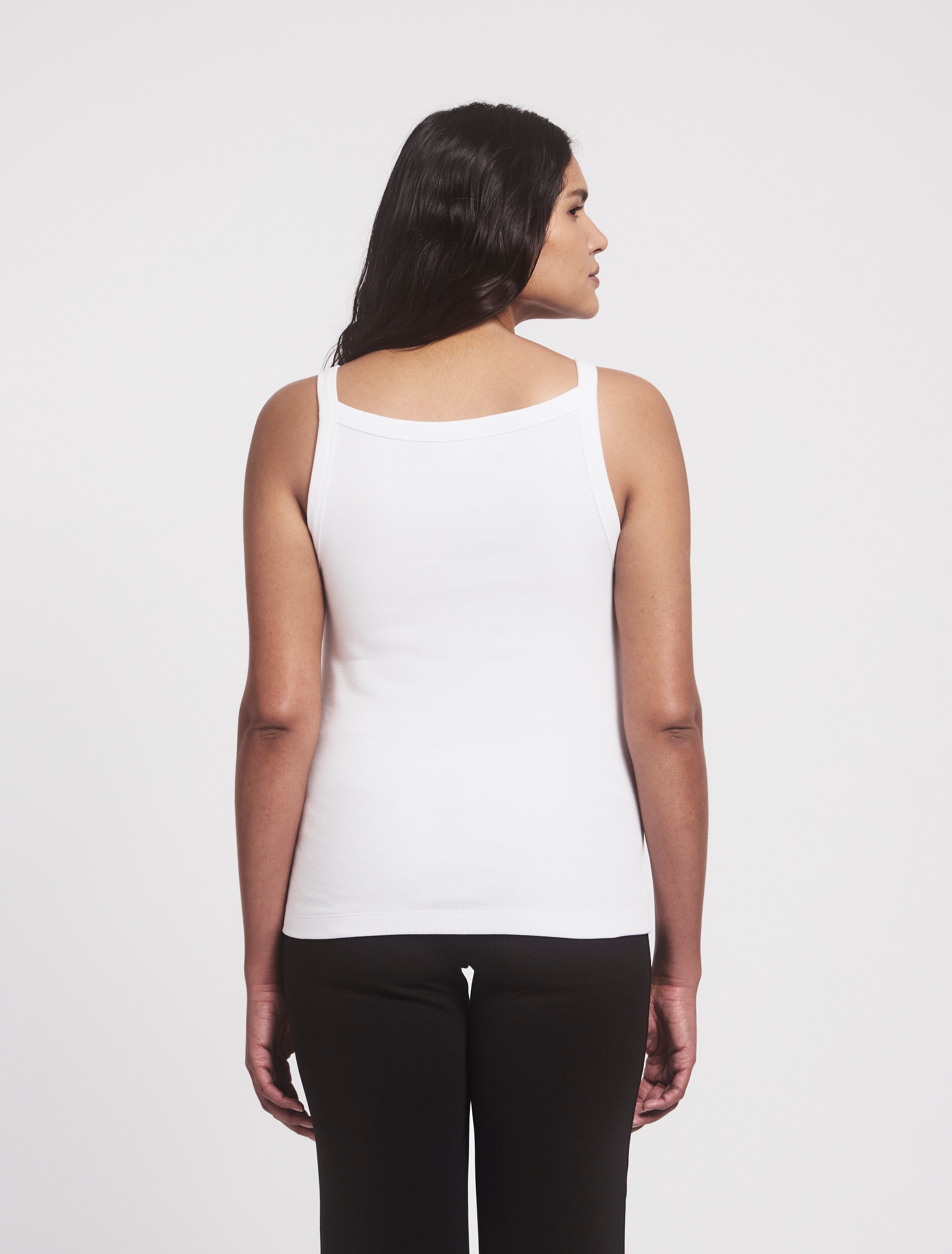 Ava Tank in White - Organic Cotton – Ninety Percent