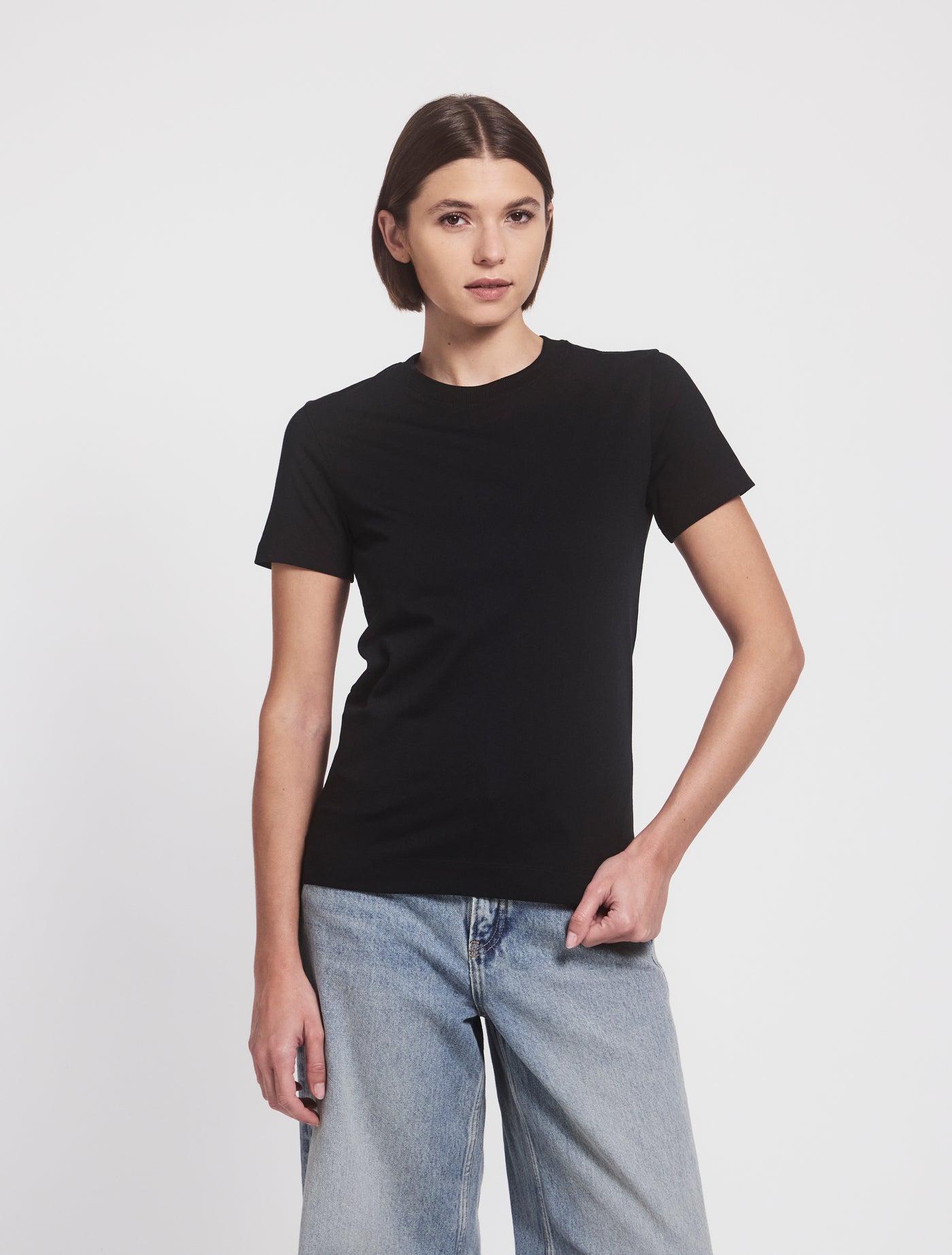 Drew Classic Cotton T-Shirt in Black