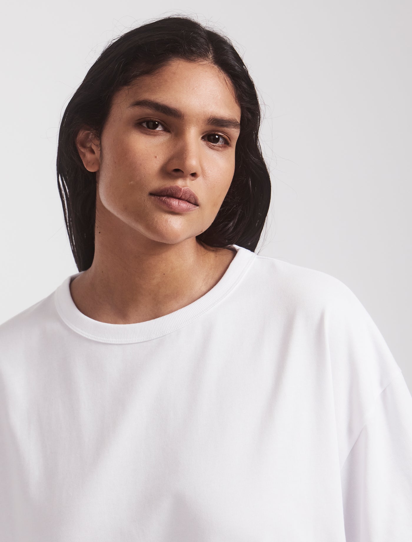 Lena Classic Cotton Oversize T-Shirt in White