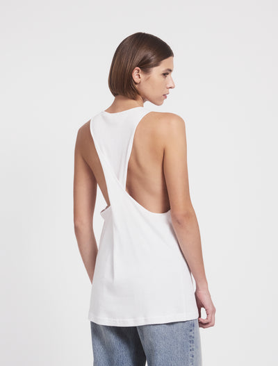 Gato Open Back Tank in White