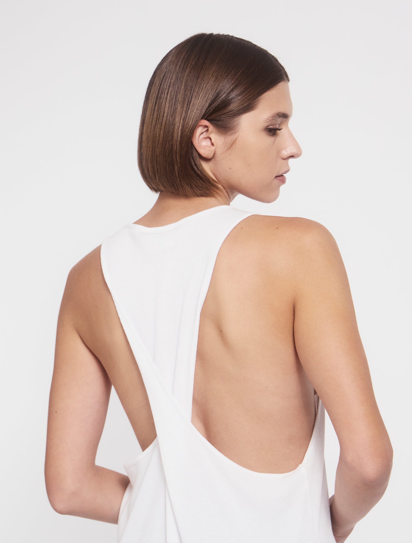 Gato Open Back Tank in White