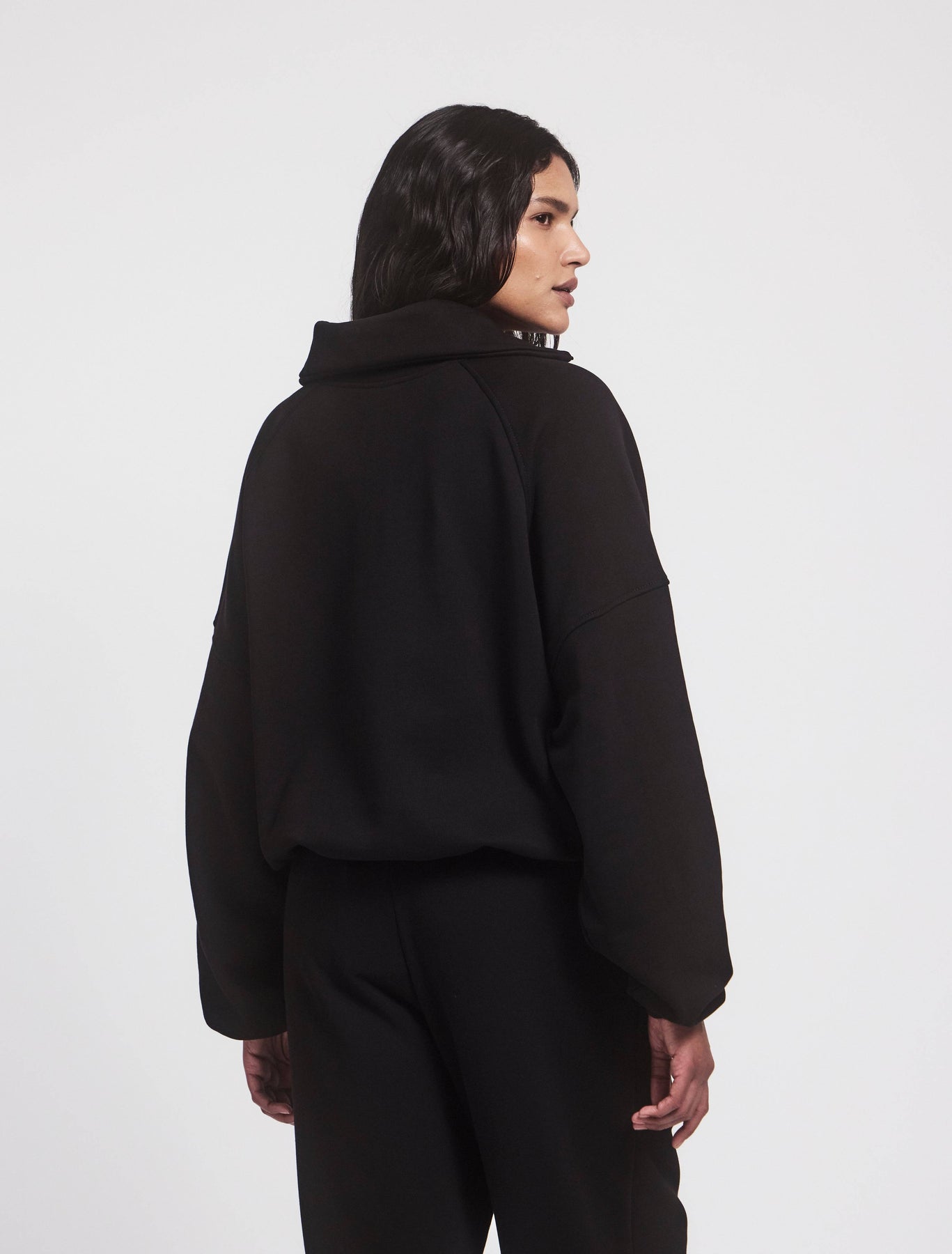 Classic Half Zip Sweatshirt in Black