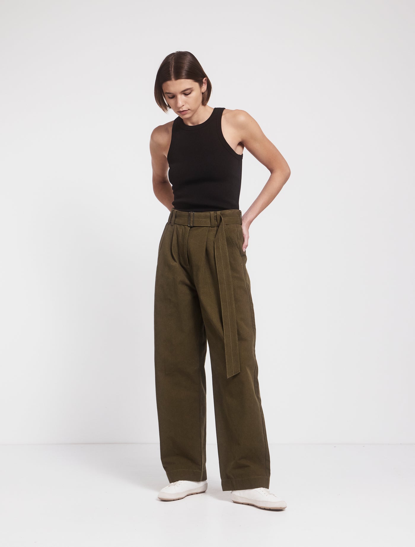 Tino Trousers in Moss